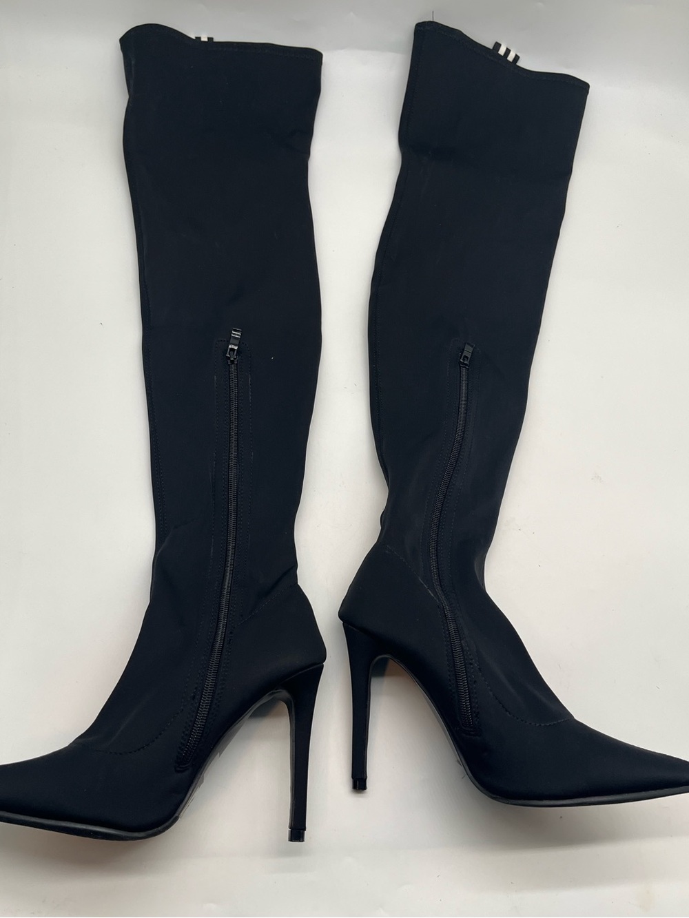 Bella LumaWomen’s Thigh High Stiletto Boots Black Stripe Sz 8 - Picture 9 of 13